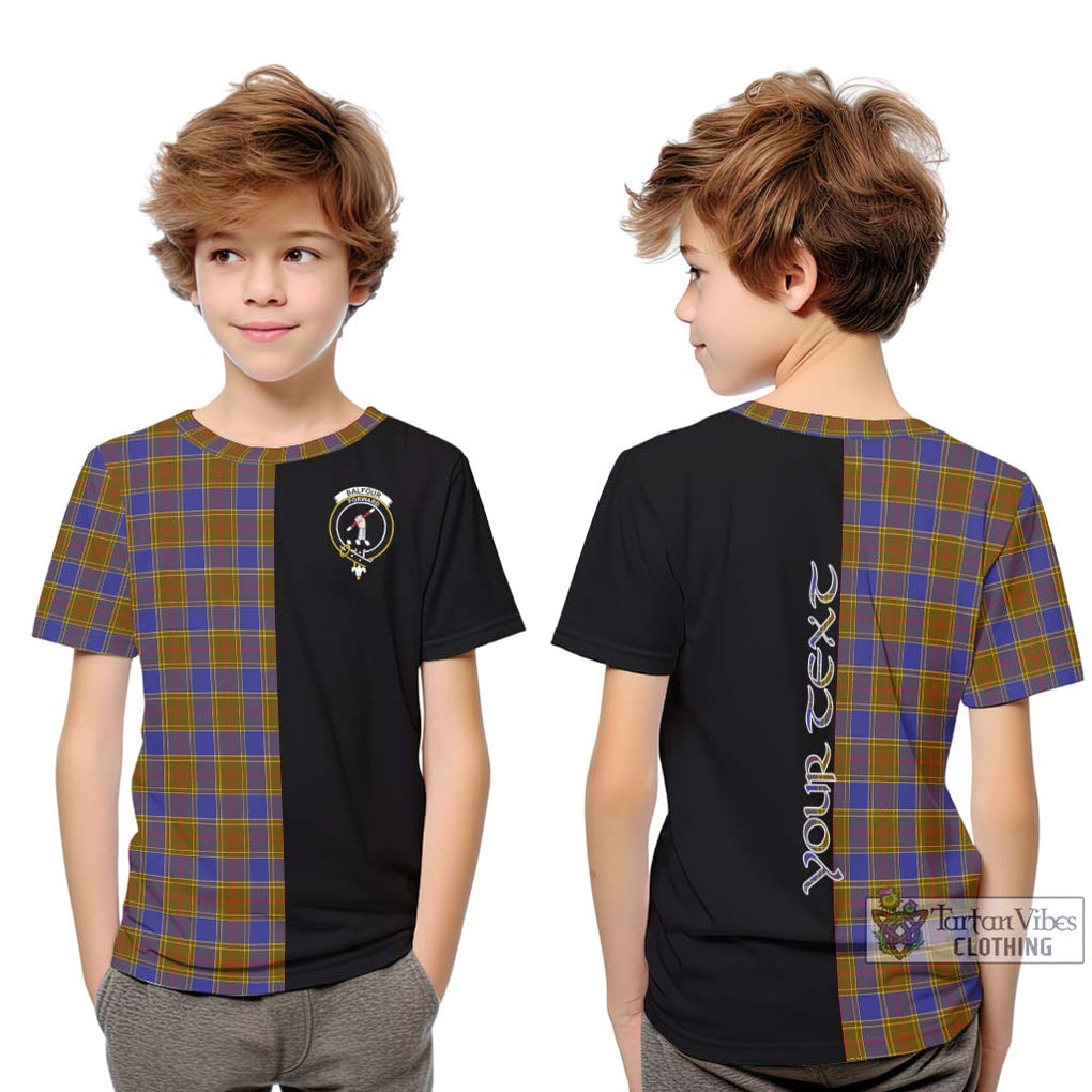 Balfour Tartan Kid T-Shirt with Family Crest and Half Of Me Style Youth XL Size14 - Tartanvibesclothing Shop