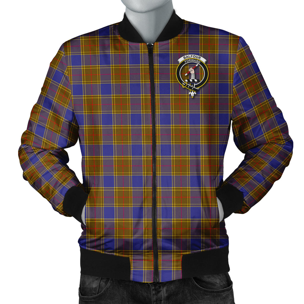 Balfour Modern Tartan Bomber Jacket with Family Crest Unisex - Tartanvibesclothing