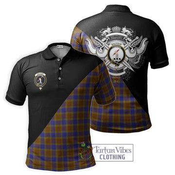 Balfour Tartan Polo Shirt with Family Crest and Military Logo Style