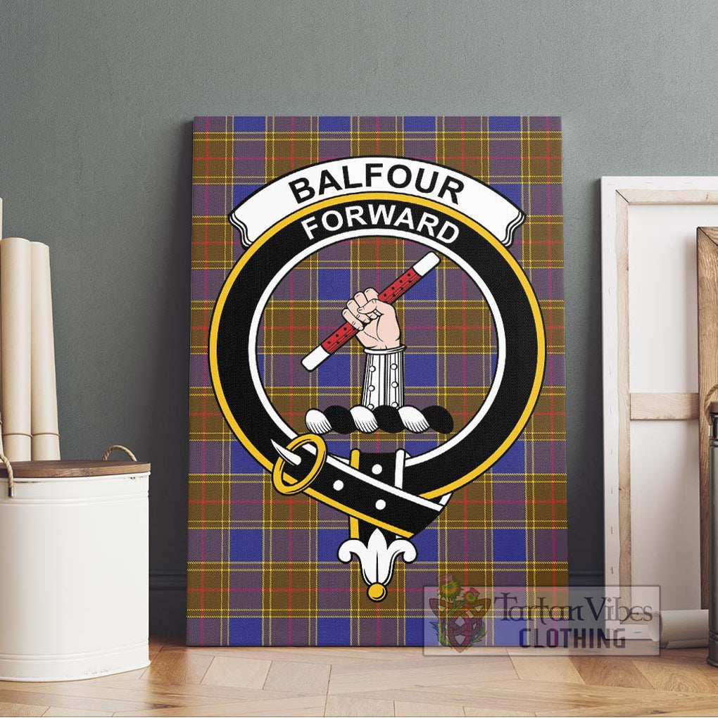 Balfour Tartan Canvas Print Wall Art with Family Crest Without Frame - Tartan Vibes Clothing