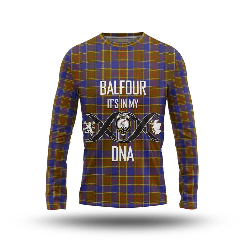 Balfour Tartan Long Sleeve T-Shirt with Family Crest DNA In Me Style Unisex - Tartanvibesclothing Shop