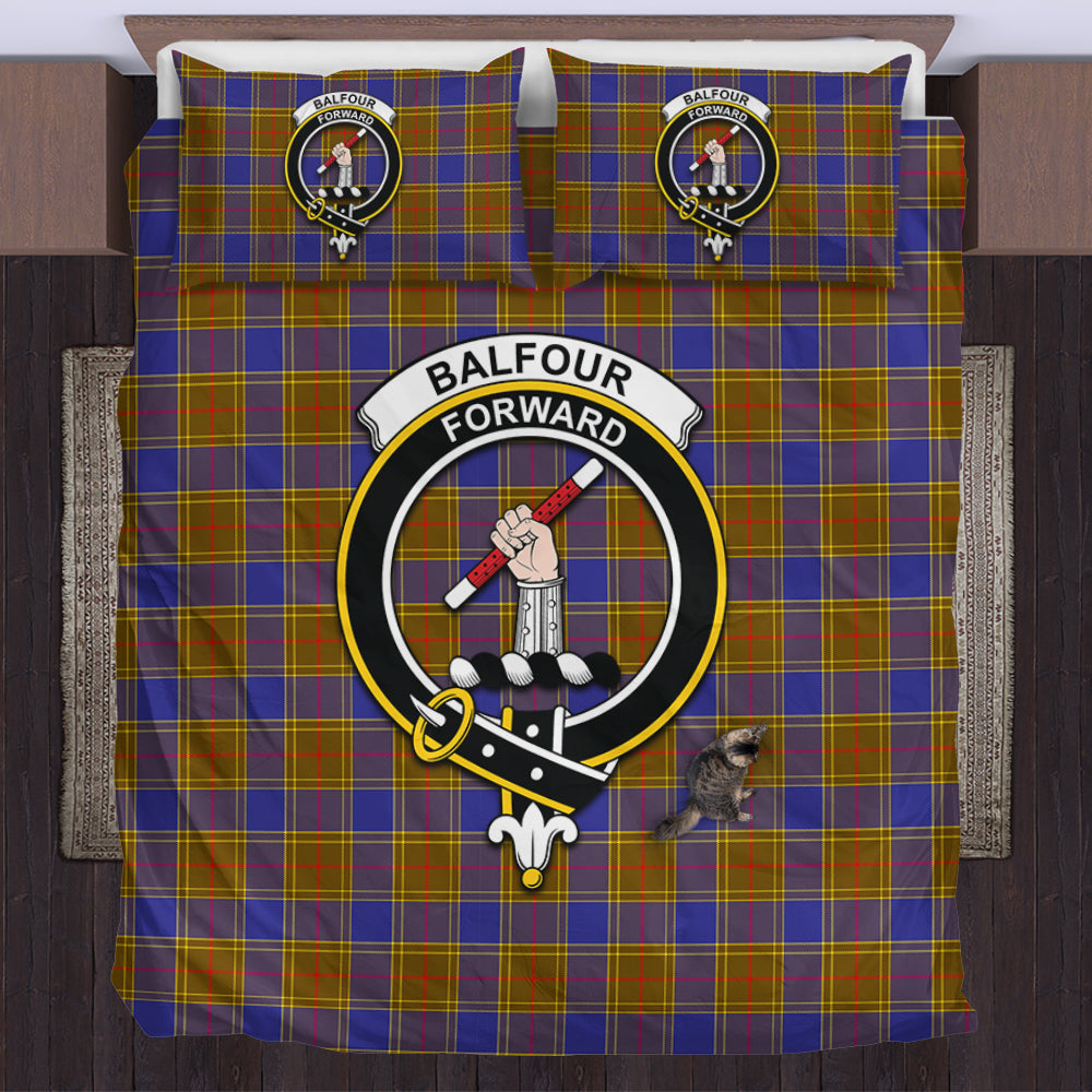 Balfour Tartan Bedding Set with Family Crest US Bedding Set - Tartan Vibes Clothing