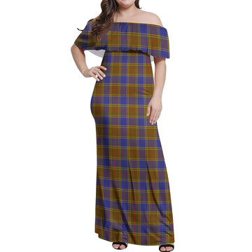 Balfour Tartan Off Shoulder Long Dress