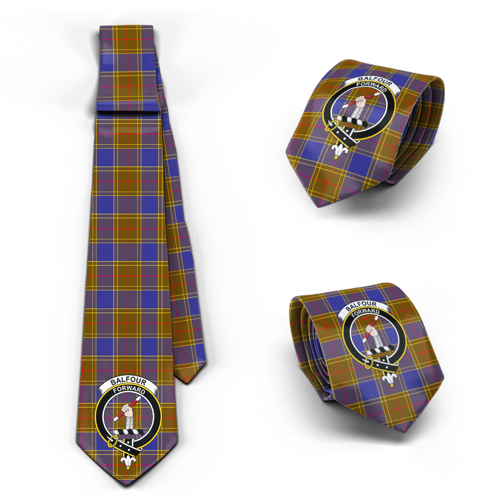 Balfour Tartan Classic Necktie with Family Crest Necktie One Size - Tartan Vibes Clothing