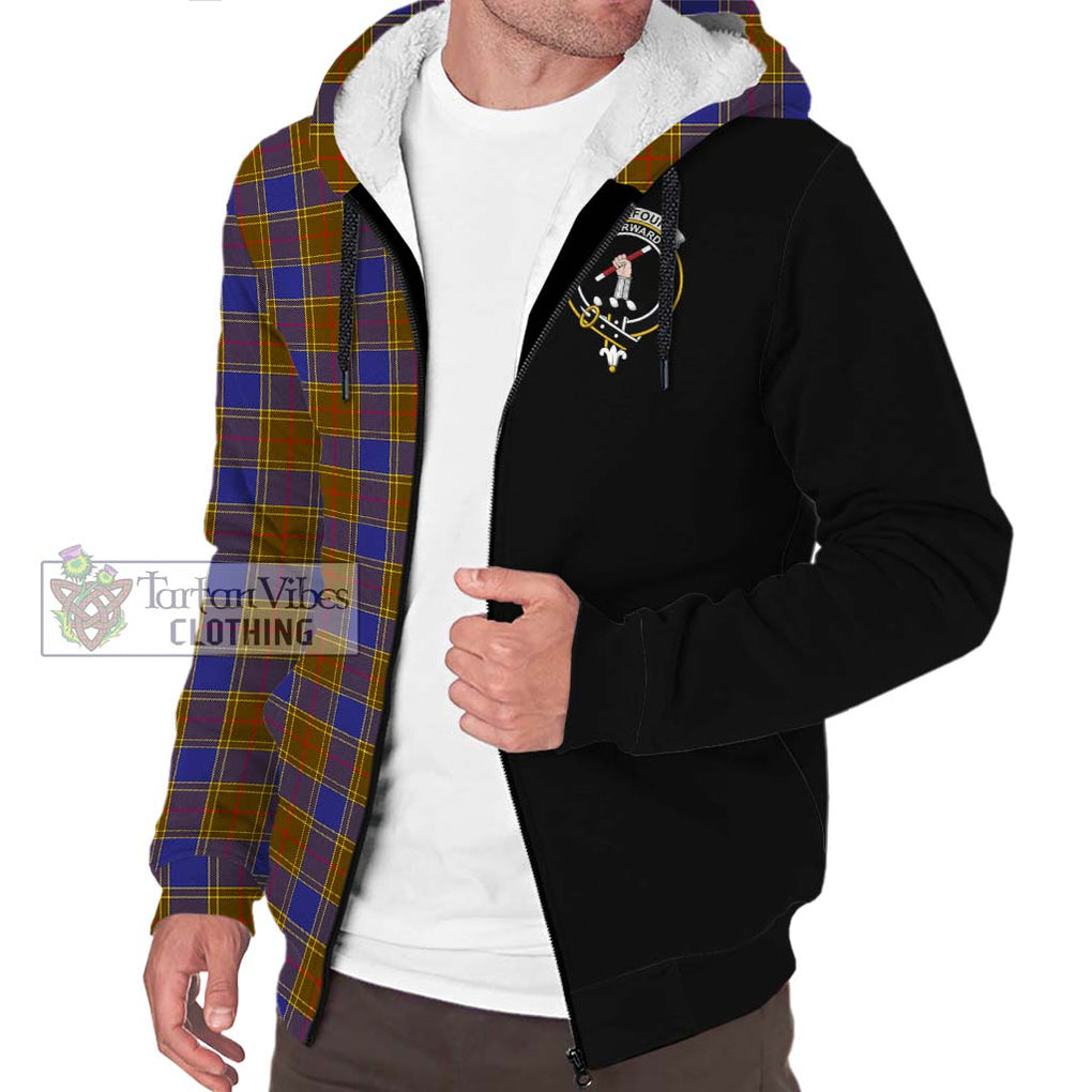 Balfour Tartan Sherpa Hoodie with Family Crest and Half Of Me Style Unisex S - Tartanvibesclothing Shop