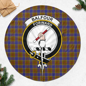 Balfour Tartan Christmas Tree Skirt with Family Crest