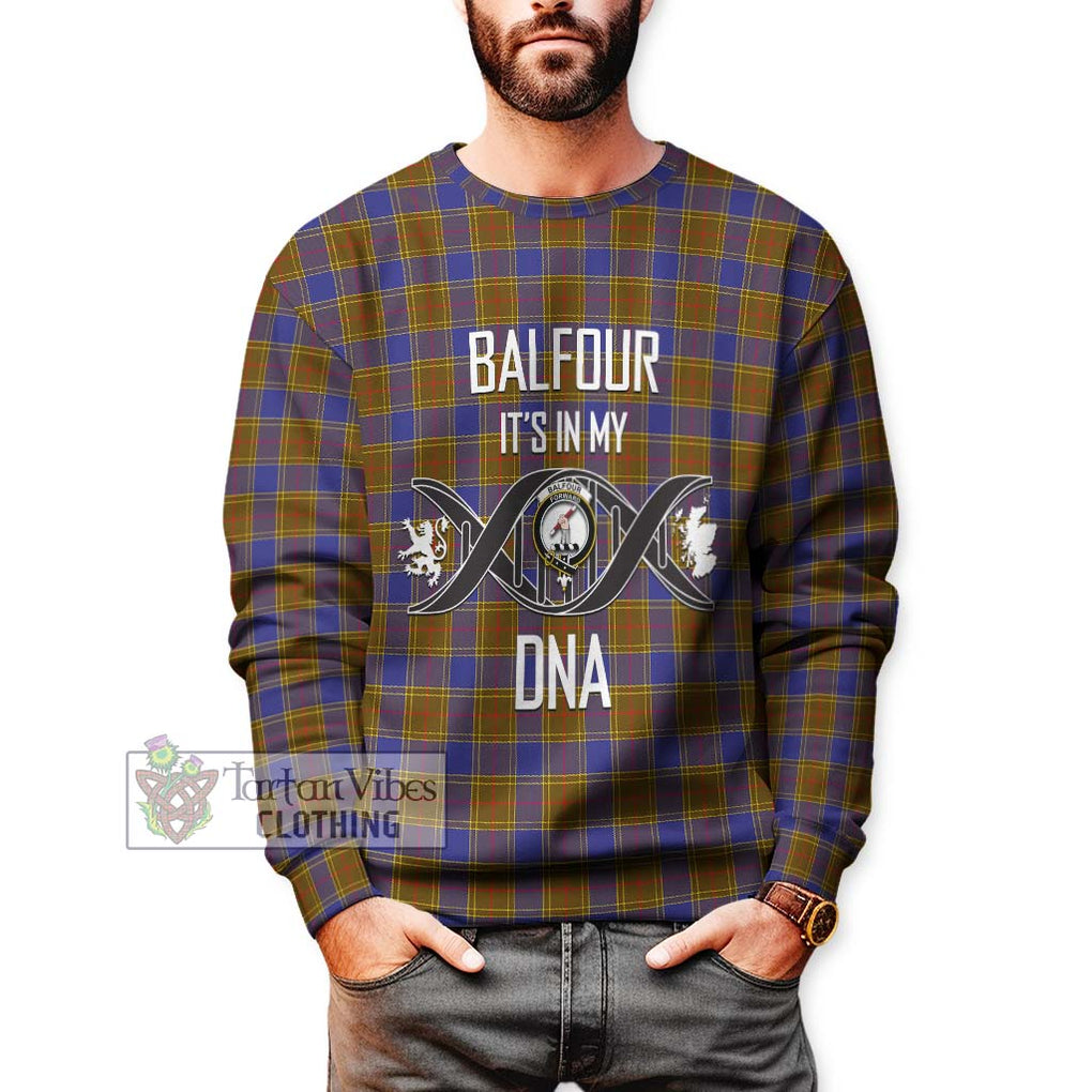 Balfour Tartan Sweatshirt with Family Crest DNA In Me Style Unisex - Tartanvibesclothing Shop