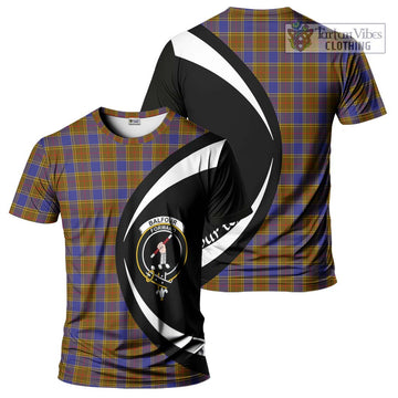 Balfour Tartan T-Shirt with Family Crest Circle Style