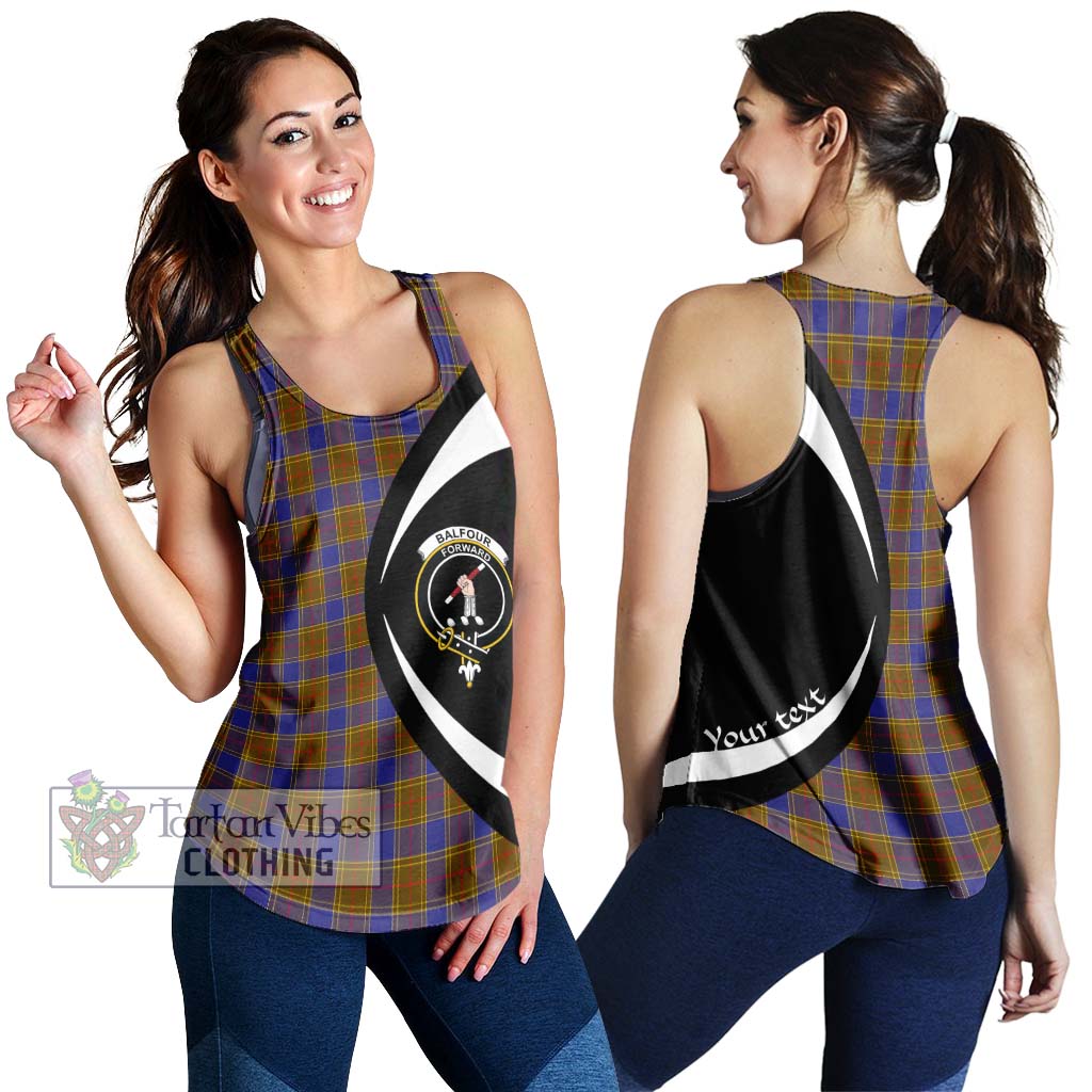 Balfour Tartan Women's Racerback Tanks with Family Crest Circle Style 4XL - Tartan Vibes Clothing