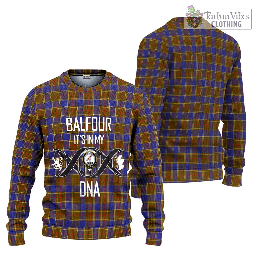 Balfour Tartan Knitted Sweater with Family Crest DNA In Me Style Unisex - Tartanvibesclothing Shop