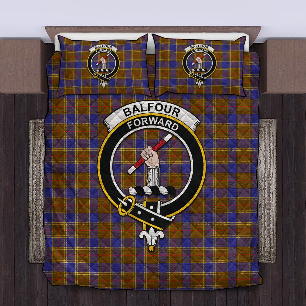 Balfour Tartan Quilt Bed Set with Family Crest Twin - Tartan Vibes Clothing