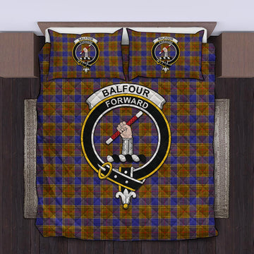 Balfour Tartan Quilt Bed Set with Family Crest