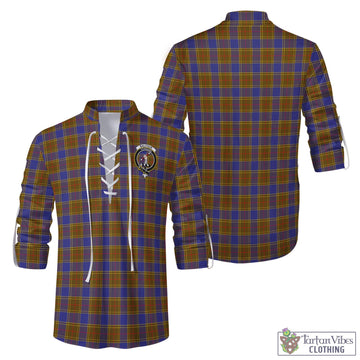 Balfour Tartan Men's Scottish Traditional Jacobite Ghillie Kilt Shirt with Family Crest