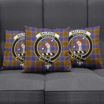 Balfour Tartan Pillow Cover with Family Crest