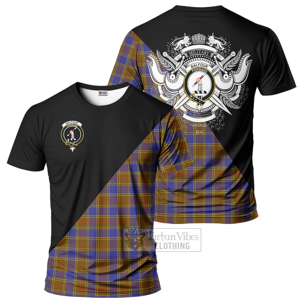 Balfour Tartan T-Shirt with Family Crest and Military Logo Style Kid's Shirt - Tartanvibesclothing Shop