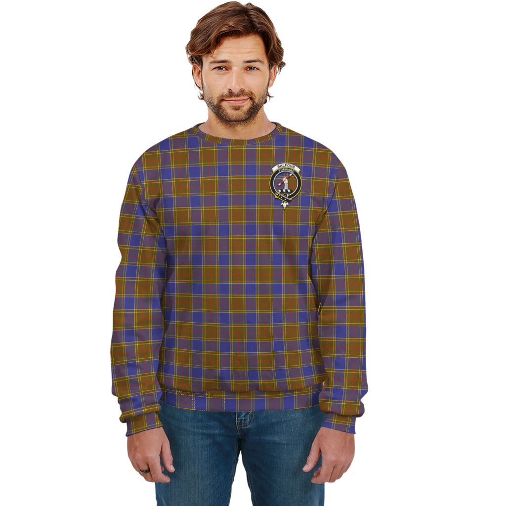 Balfour Modern Tartan Sweatshirt with Family Crest Unisex - Tartanvibesclothing