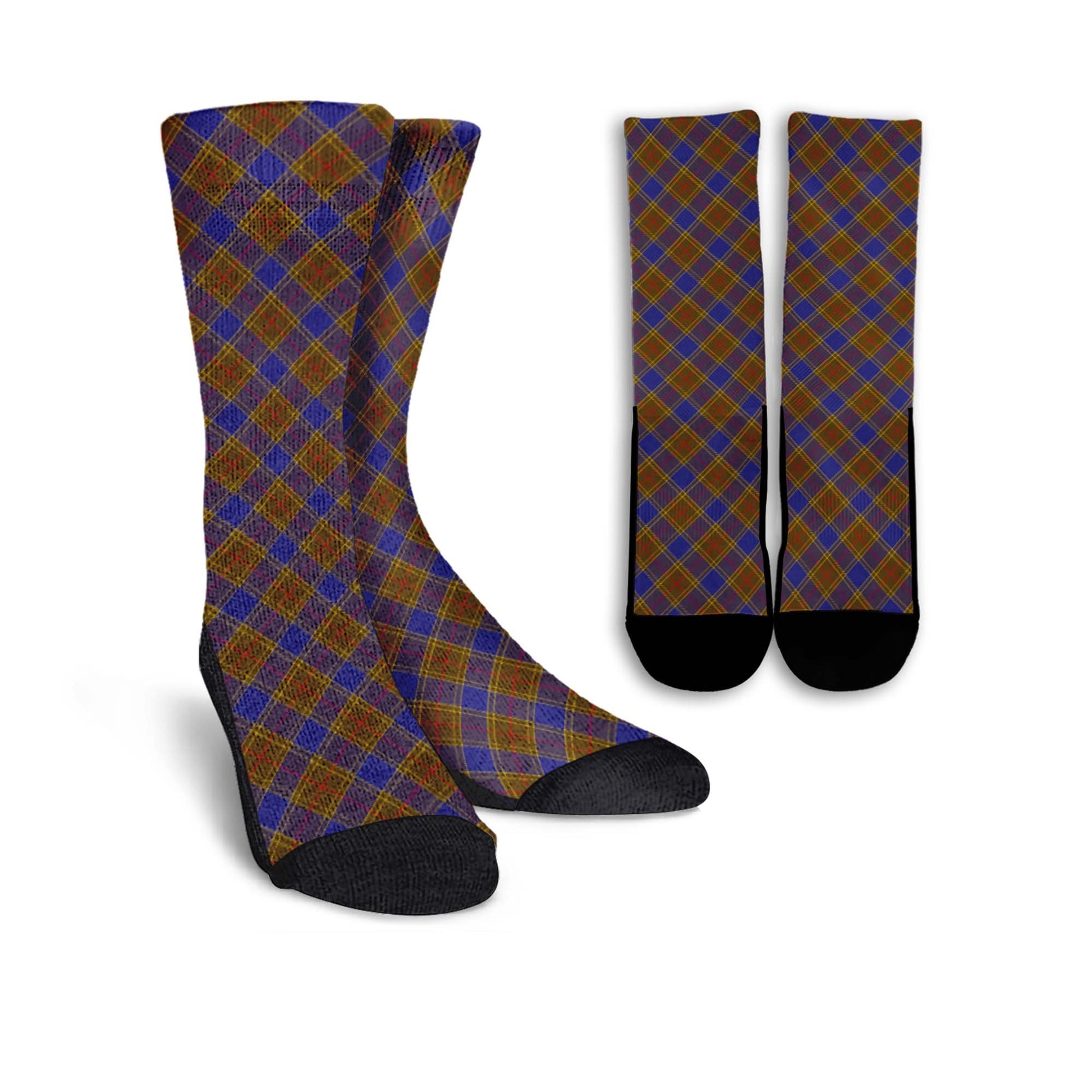 Balfour Modern Tartan Crew Socks Cross Tartan Style - Tartanvibesclothing