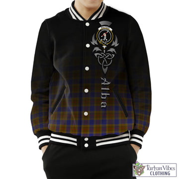 Balfour Tartan Baseball Jacket Featuring Alba Gu Brath Family Crest Celtic Inspired