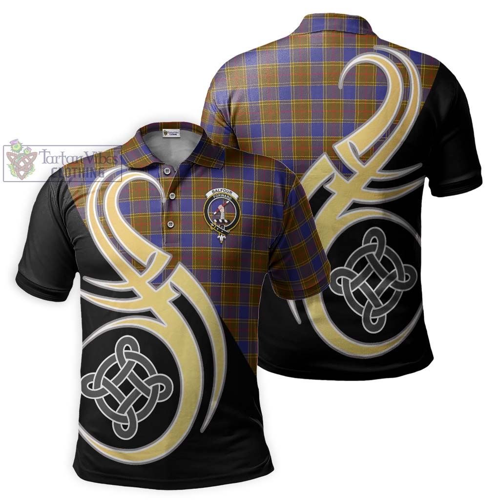 Balfour Tartan Polo Shirt with Family Crest and Celtic Symbol Style Kid - Tartan Vibes Clothing