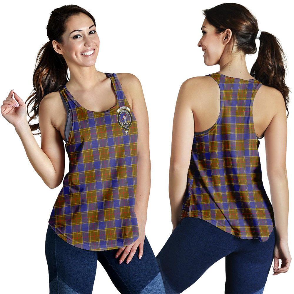 Balfour Modern Tartan Women Racerback Tanks with Family Crest - Tartanvibesclothing