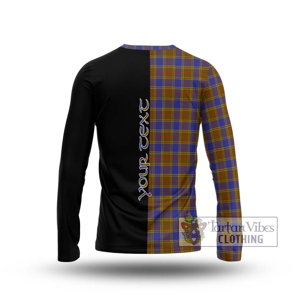 Balfour Tartan Long Sleeve T-Shirt with Family Crest and Half Of Me Style - Tartanvibesclothing Shop