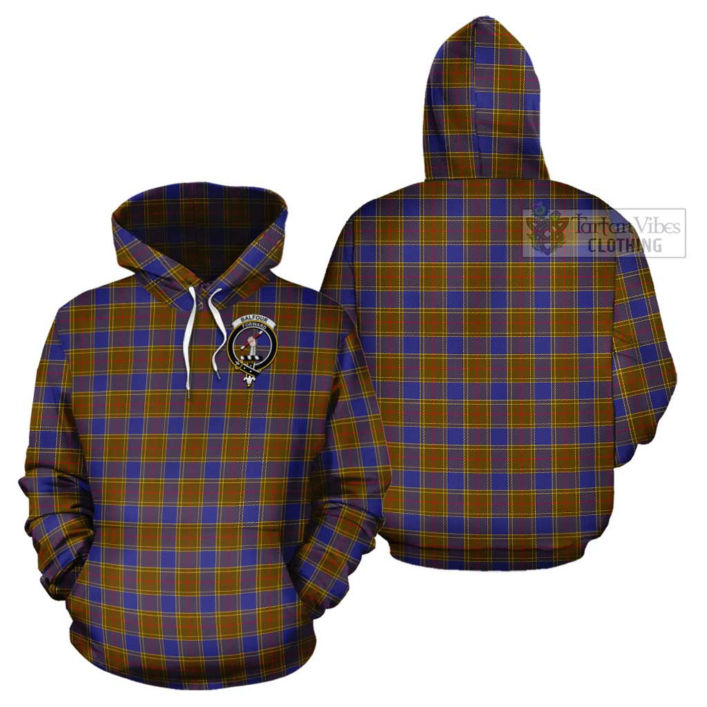 Balfour Tartan Cotton Hoodie with Family Crest Pullover Hoodie - Tartan Vibes Clothing