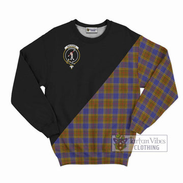 Balfour Tartan Sweatshirt with Family Crest and Military Logo Style