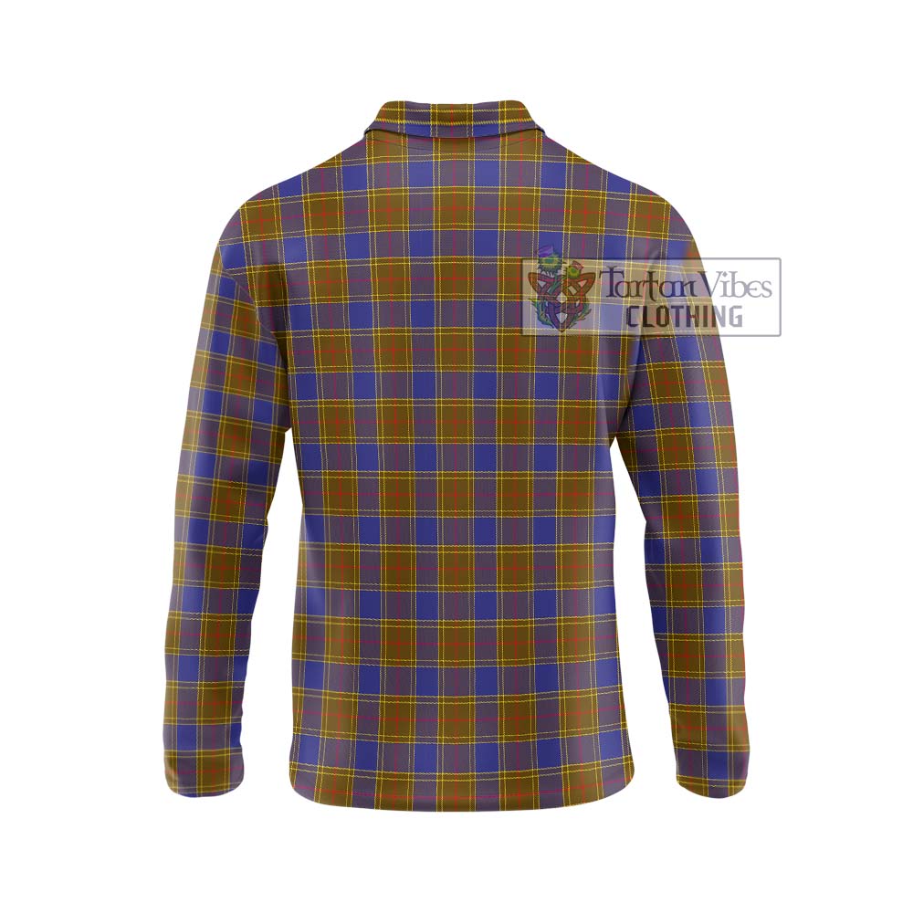 Balfour Tartan Long Sleeve Polo Shirt with Family Crest DNA In Me Style - Tartanvibesclothing Shop