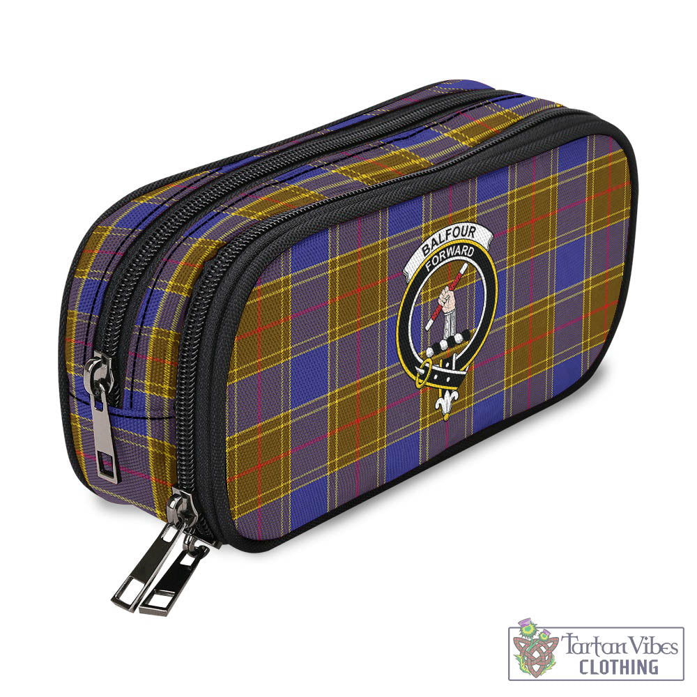 Tartan Vibes Clothing Balfour Modern Tartan Pen and Pencil Case with Family Crest