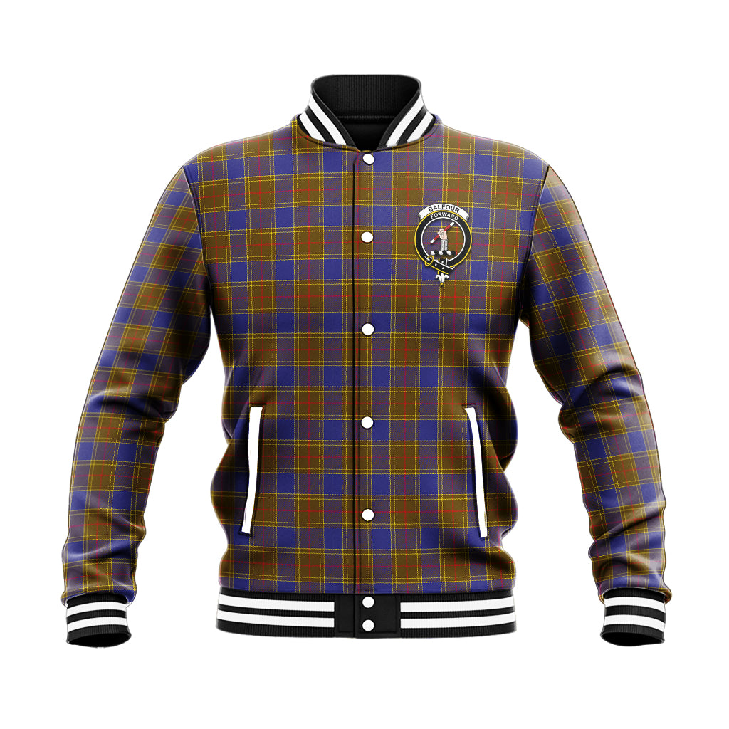 Balfour Tartan Baseball Jacket with Family Crest - Tartan Vibes Clothing