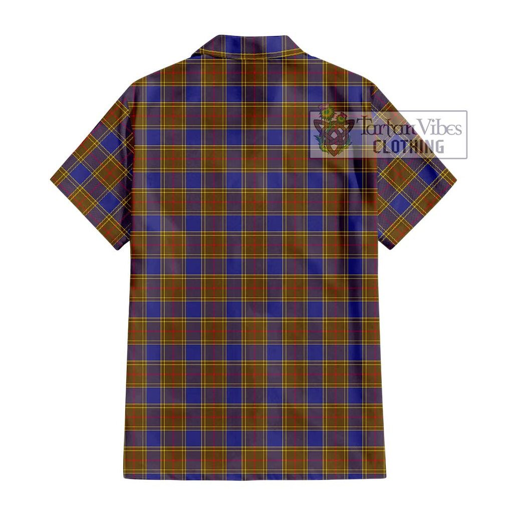 Balfour Tartan Short Sleeve Button Shirt with Family Crest DNA In Me Style - Tartanvibesclothing Shop