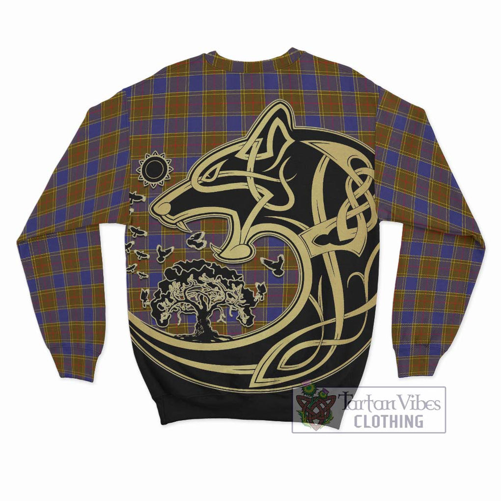 Balfour Tartan Sweatshirt with Family Crest Celtic Wolf Style - Tartan Vibes Clothing