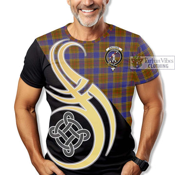 Balfour Tartan T-Shirt with Family Crest and Celtic Symbol Style