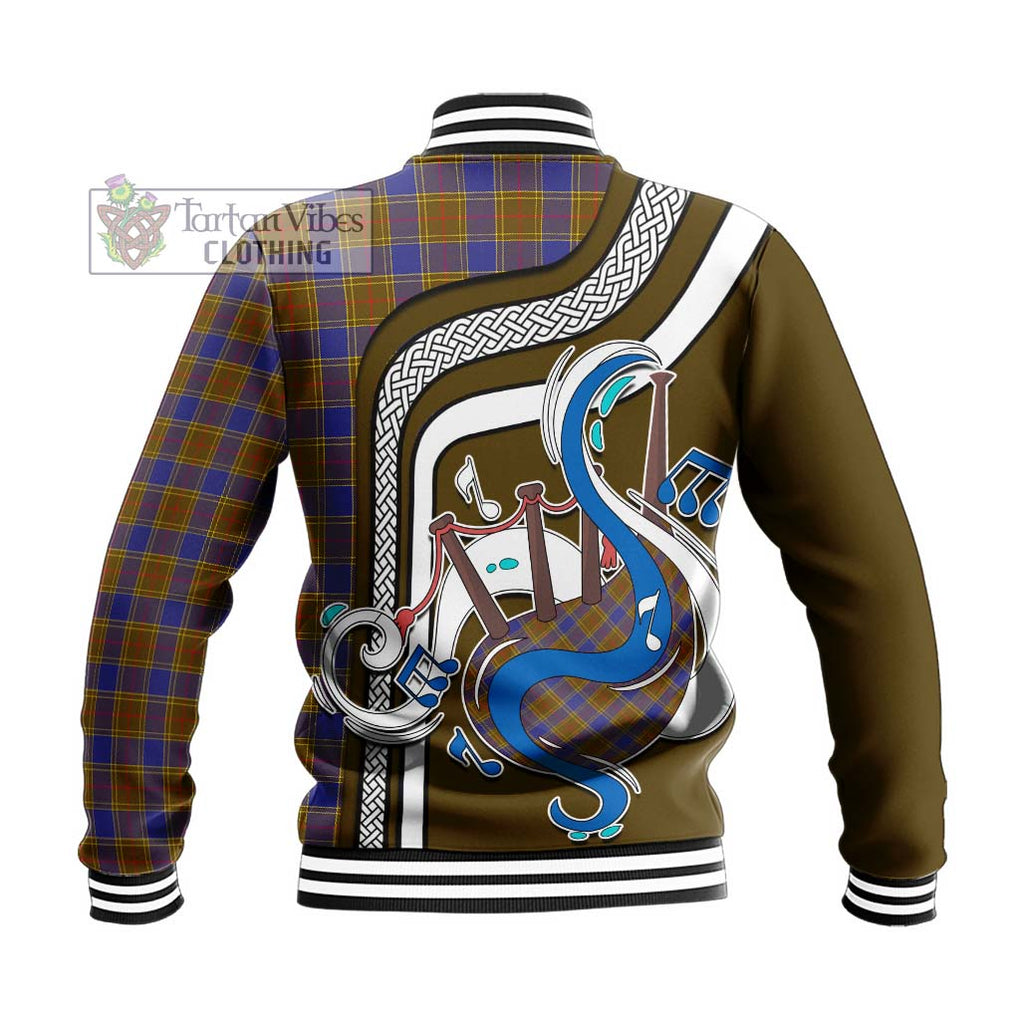 Tartan Vibes Clothing Balfour Modern Tartan Baseball Jacket with Epic Bagpipe Style