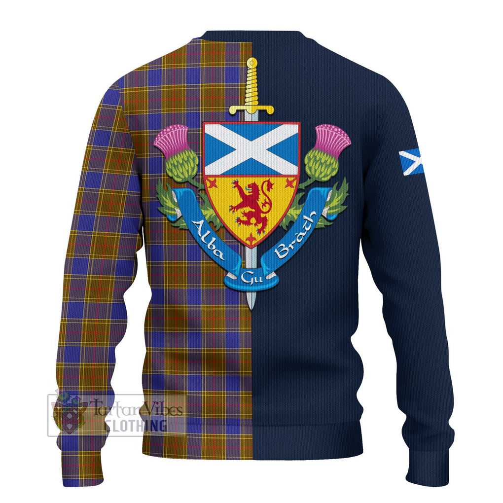 Tartan Vibes Clothing Balfour Modern Tartan Knitted Sweater with Scottish Lion Royal Arm Half Style