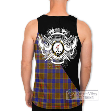 Balfour Tartan Men's Tank Top with Family Crest and Military Logo Style