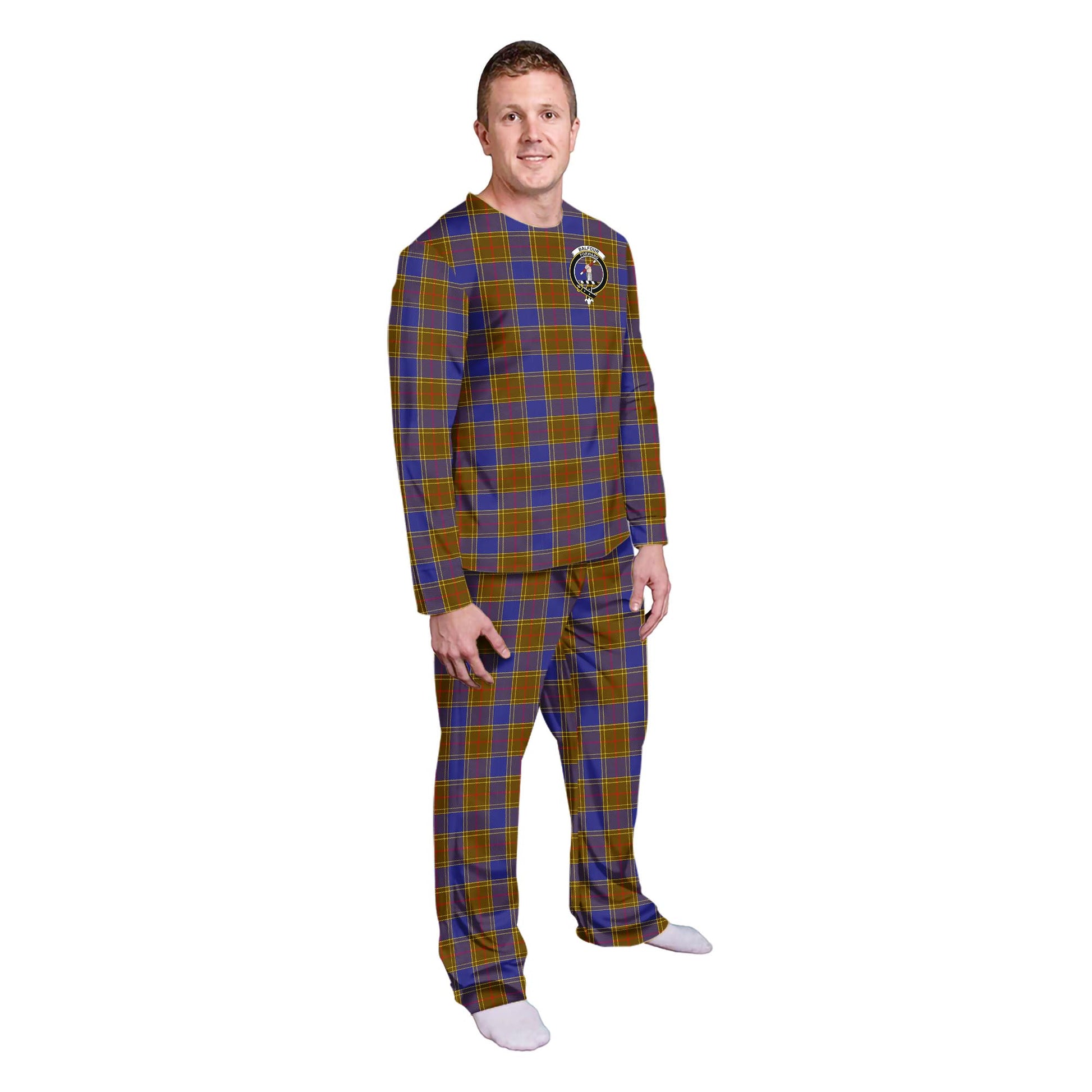 Balfour Tartan Pajamas Family Set with Family Crest - Tartan Vibes Clothing