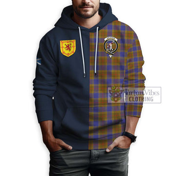 Balfour Tartan Hoodie Alba with Scottish Lion Royal Arm Half Style