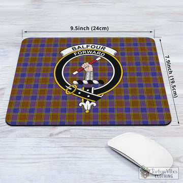 Balfour Tartan Mouse Pad with Family Crest