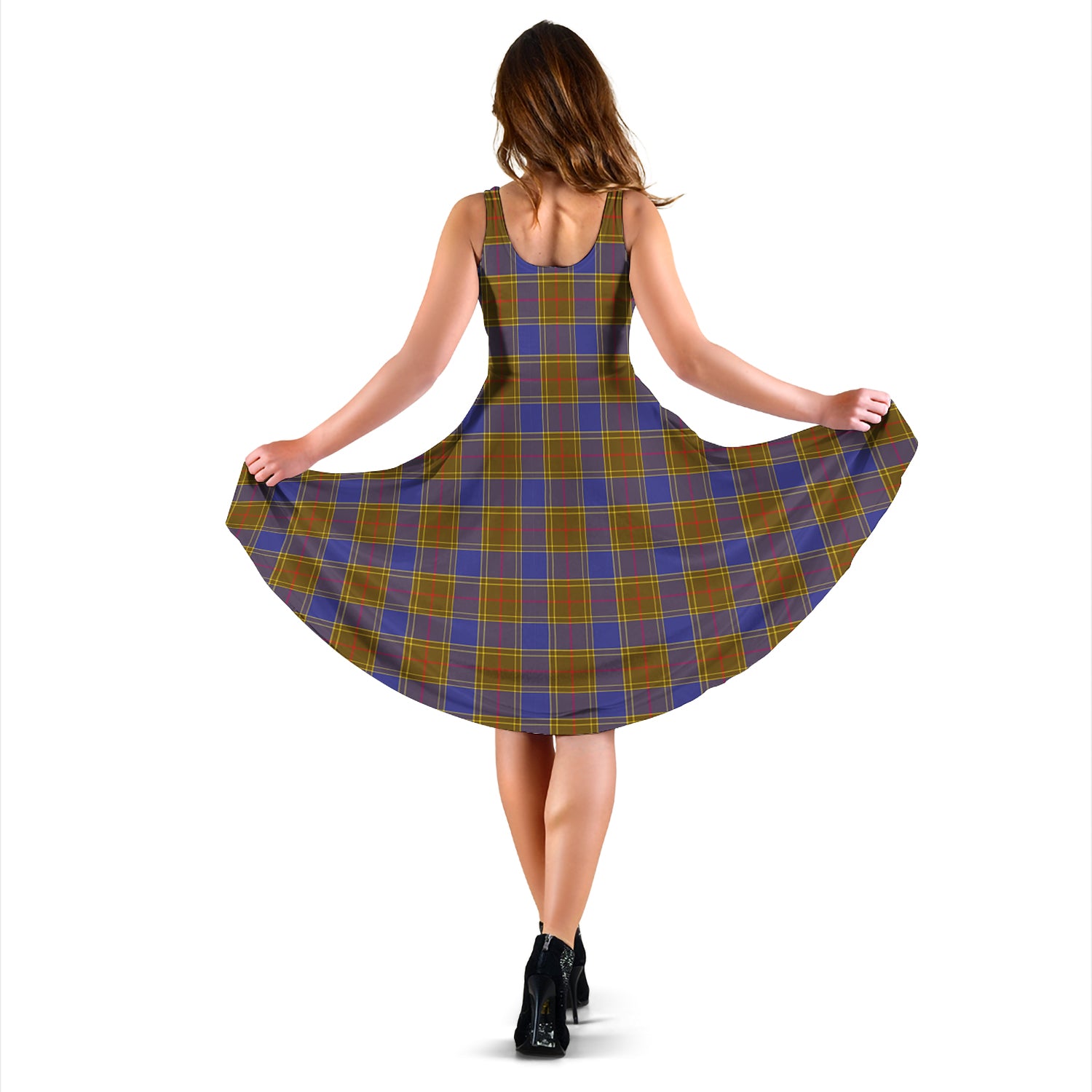 Balfour Modern Tartan Sleeveless Midi Womens Dress - Tartanvibesclothing