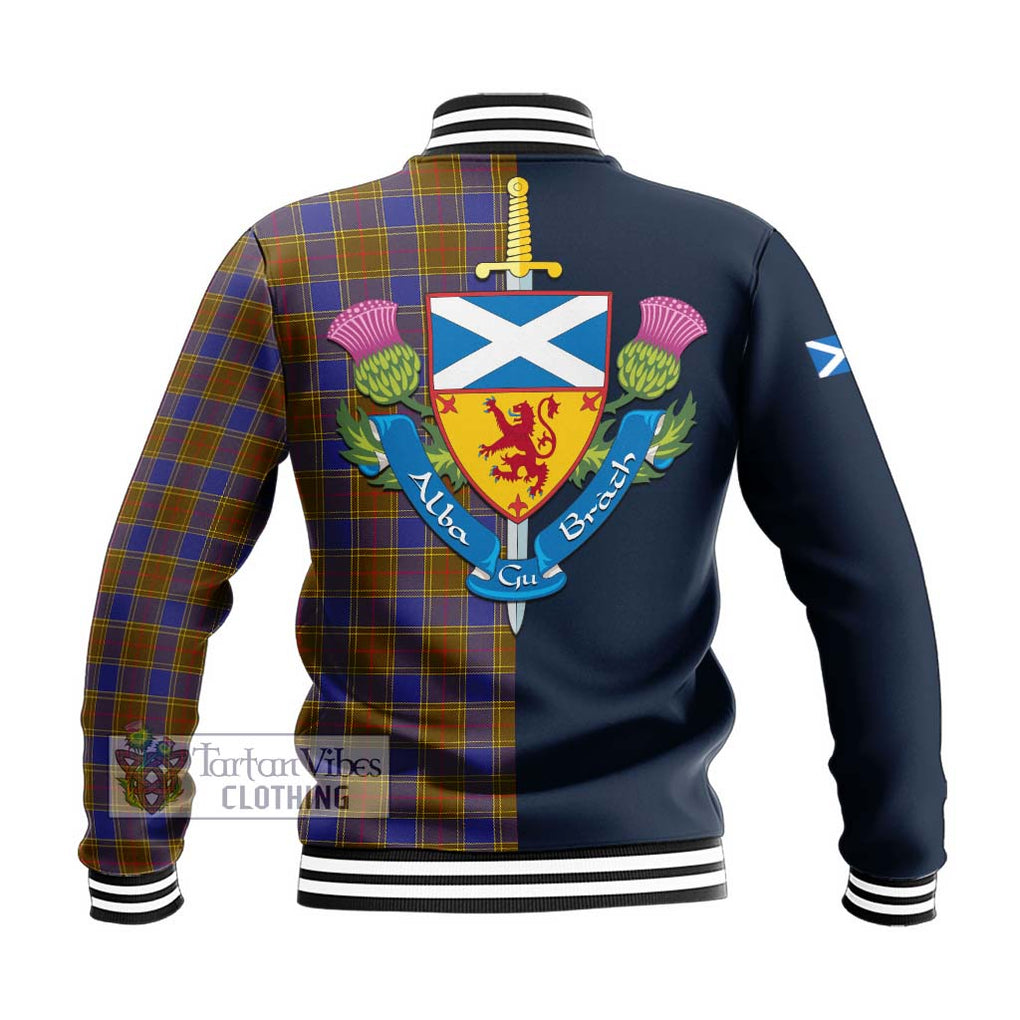 Tartan Vibes Clothing Balfour Modern Tartan Baseball Jacket with Scottish Lion Royal Arm Half Style