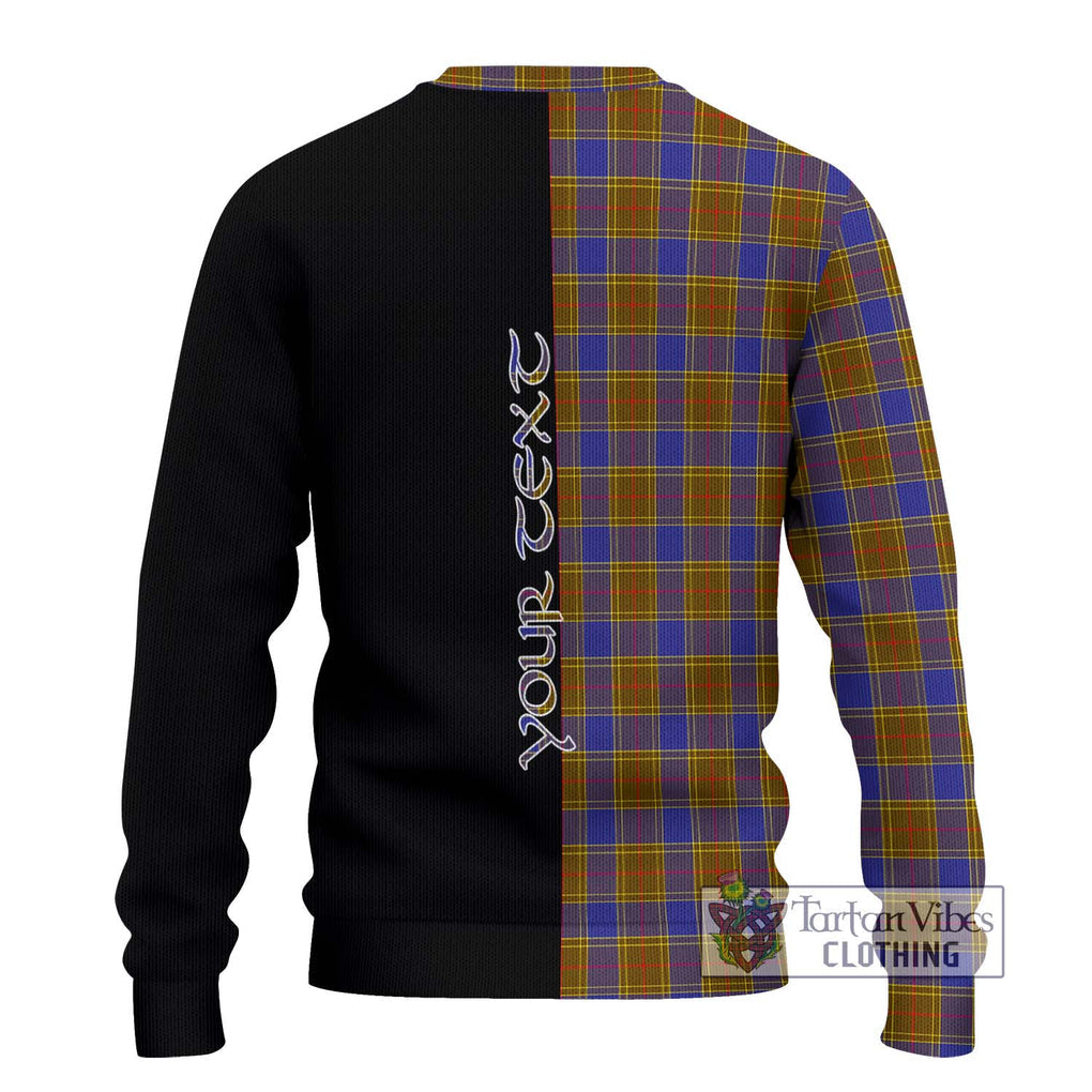 Balfour Tartan Knitted Sweater with Family Crest and Half Of Me Style - Tartanvibesclothing Shop