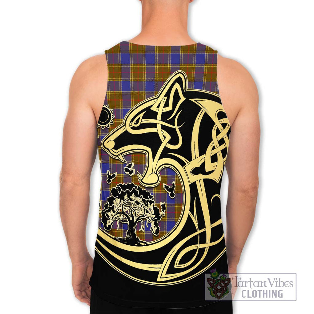 Balfour Tartan Men's Tank Top with Family Crest Celtic Wolf Style - Tartan Vibes Clothing