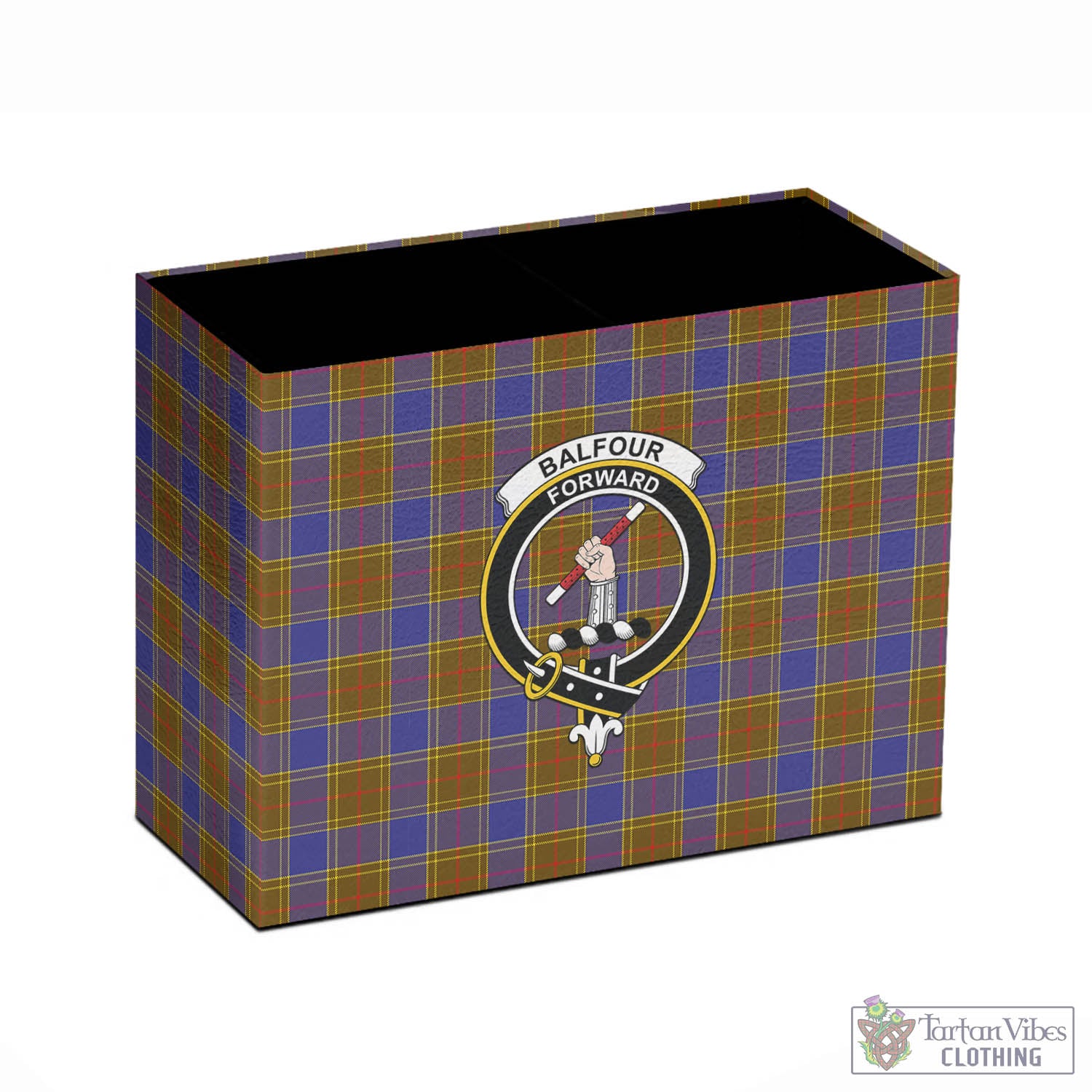 Tartan Vibes Clothing Balfour Modern Tartan Pen Holder with Family Crest