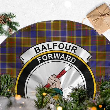 Balfour Tartan Christmas Tree Skirt with Family Crest