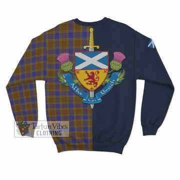 Balfour Tartan Sweatshirt Alba with Scottish Lion Royal Arm Half Style