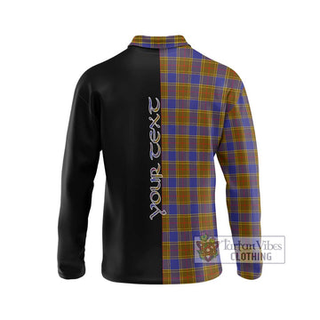 Balfour Tartan Long Sleeve Polo Shirt with Family Crest and Half Of Me Style