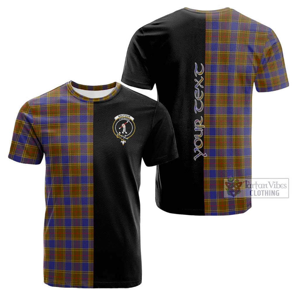 Tartan Vibes Clothing Balfour Modern Tartan Cotton T-shirt with Family Crest and Half Of Me Style