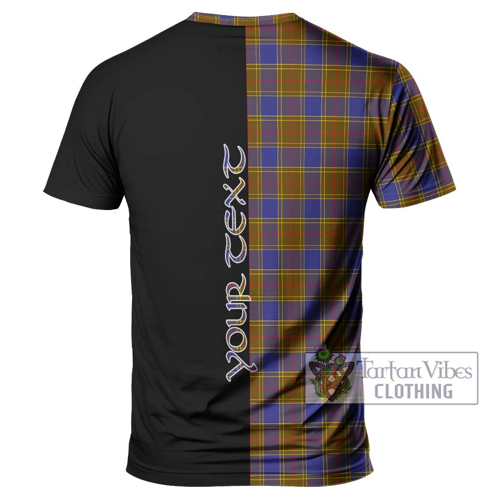 Balfour Tartan T-Shirt with Family Crest and Half Of Me Style - Tartanvibesclothing Shop