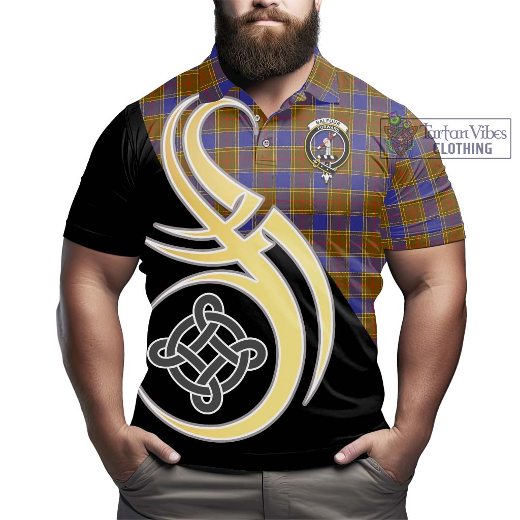 Balfour Tartan Polo Shirt with Family Crest and Celtic Symbol Style - Tartan Vibes Clothing